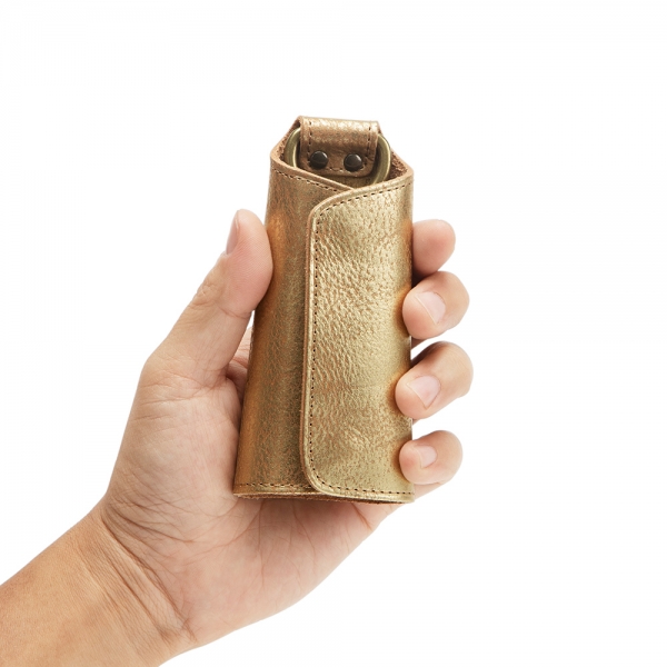 Étui à clés en or scintillant facile à saisir‐ 3 Crochets à clés, Tsuchiya Kaban